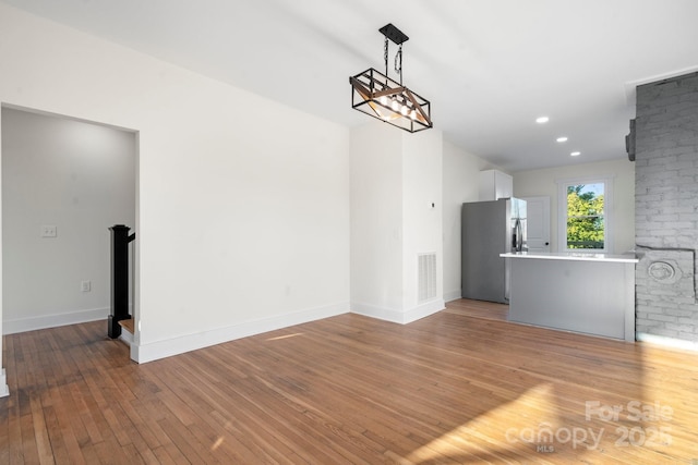 interior space with light hardwood / wood-style floors