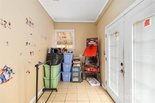 storage room with french doors