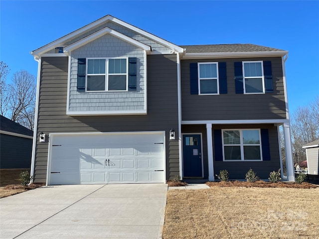 view of front of home featuring a garage