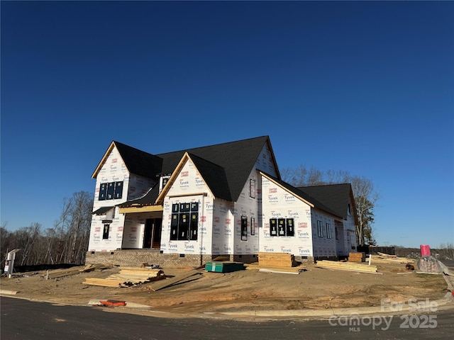 property in mid-construction with crawl space