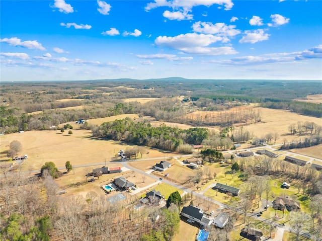 aerial view featuring a rural view