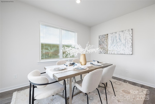 dining area featuring hardwood / wood-style floors