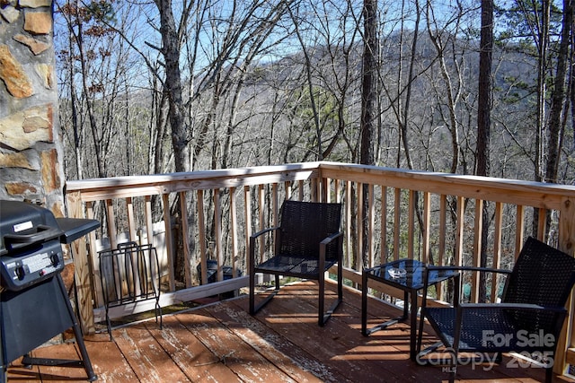 77 Nash Trl, Bryson City, NC 28713 - wooden deck with a grill