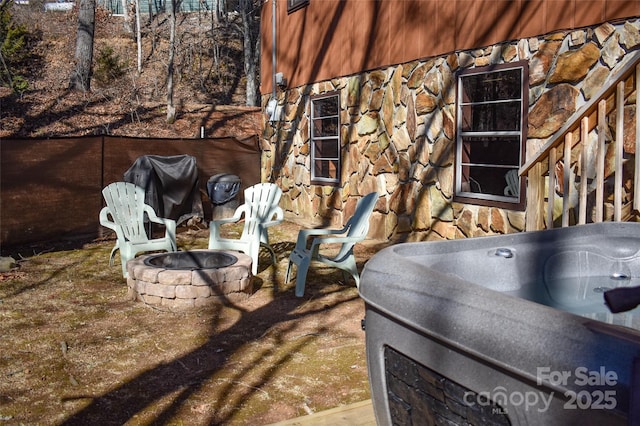 77 Nash Trl, Bryson City, NC 28713 - exterior details with an outdoor fire pit