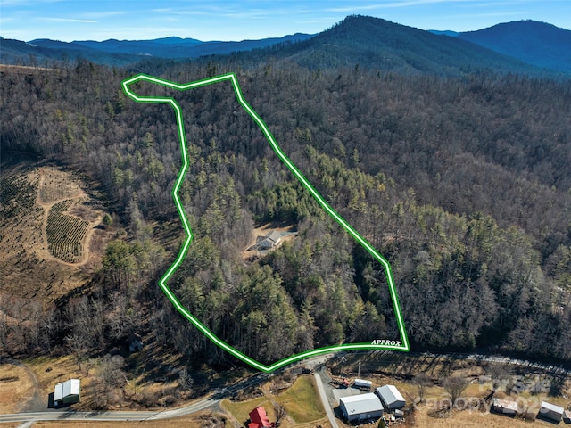 aerial view featuring a mountain view