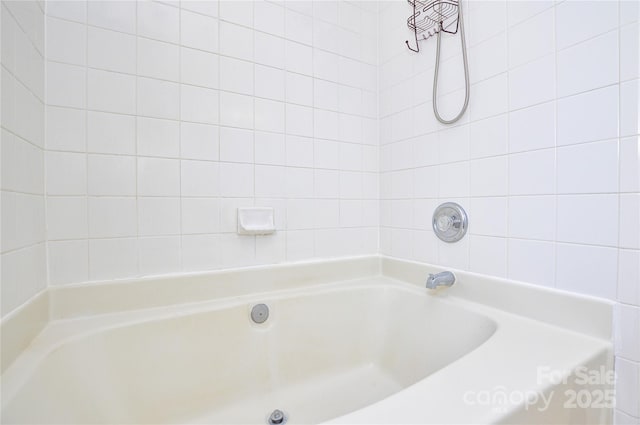 full bath with a shower and a tub to relax in