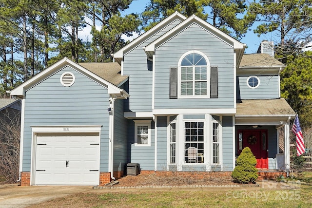 front of property featuring a garage