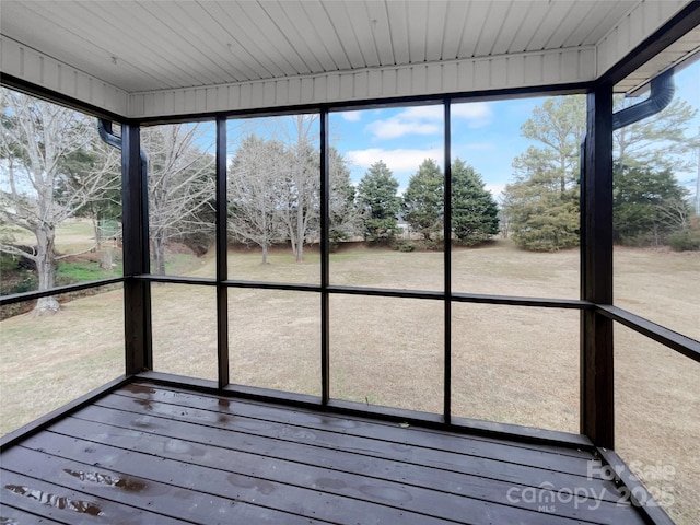 view of unfurnished sunroom