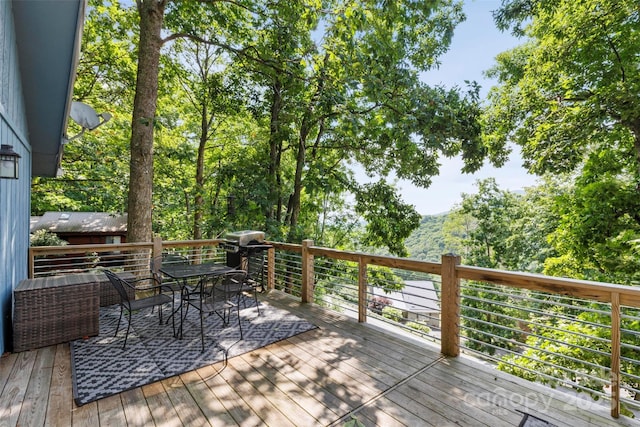 deck featuring grilling area