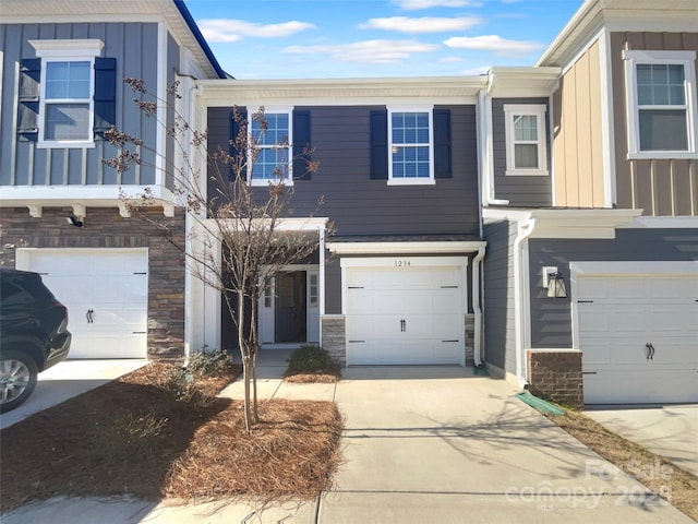 view of property with a garage