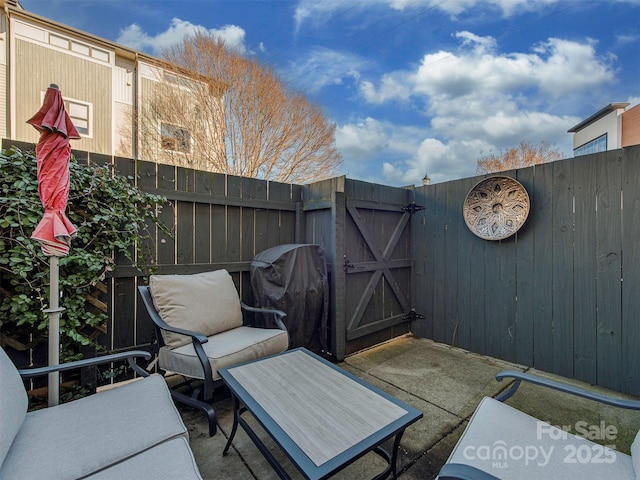 view of patio / terrace with a grill