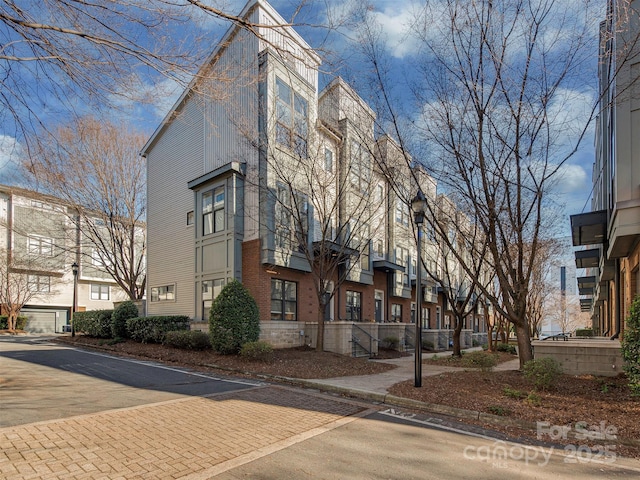 view of building exterior with a garage