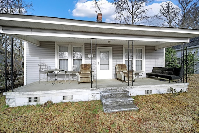 exterior space featuring a porch