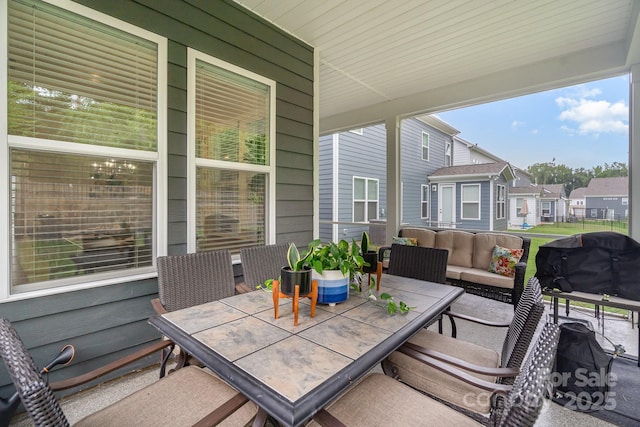 view of patio with outdoor lounge area