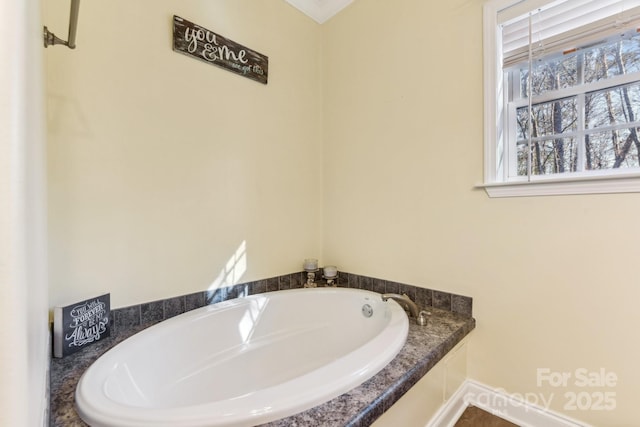 bathroom featuring a tub