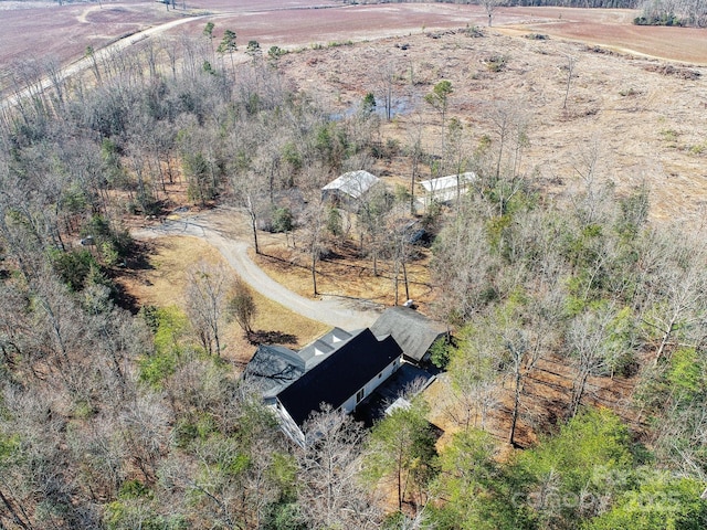 drone / aerial view with a rural view