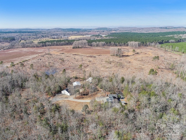 bird's eye view with a rural view