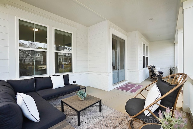 view of patio featuring an outdoor living space