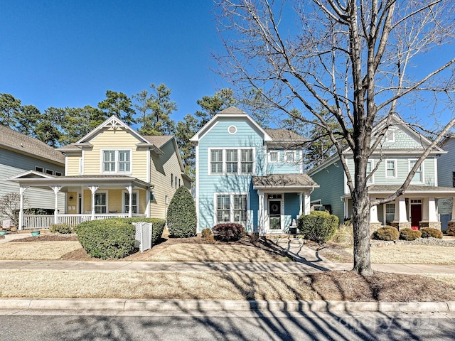 front facade featuring covered porch