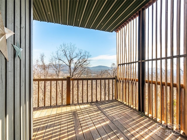 deck featuring a mountain view