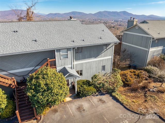 aerial view featuring a mountain view