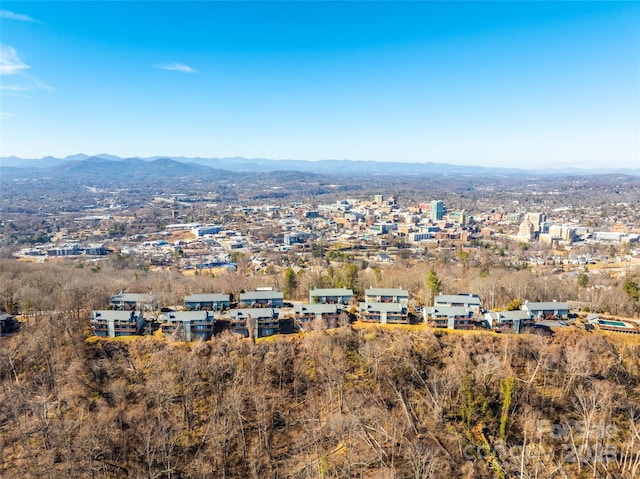 aerial view featuring a mountain view