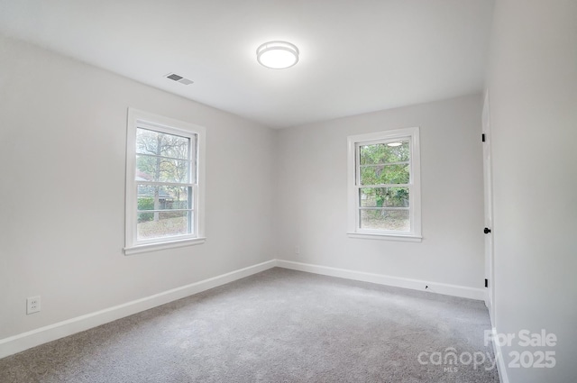 carpeted empty room featuring plenty of natural light