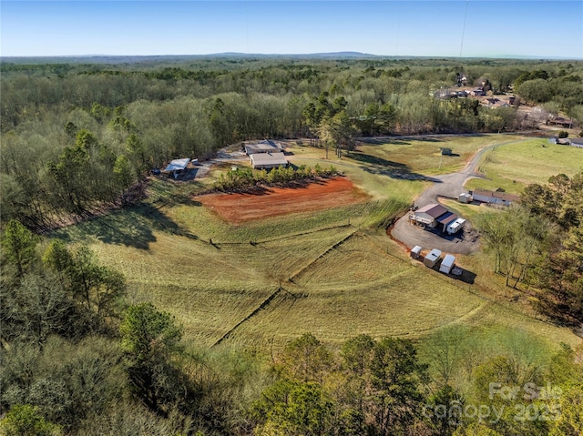 bird's eye view with a rural view