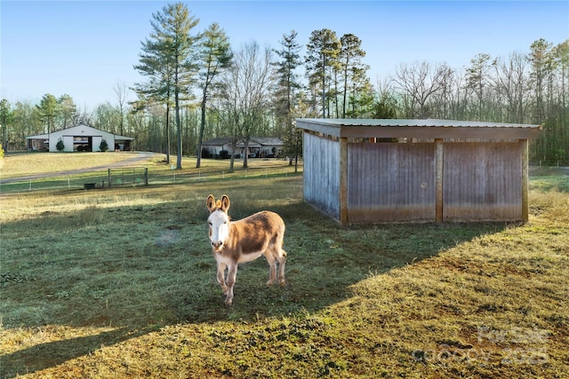 view of yard featuring a rural view