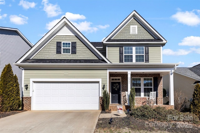 craftsman inspired home with a porch