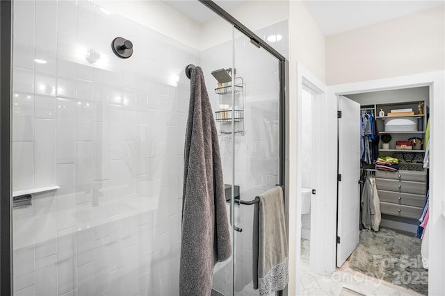 115 Verbena St NE Unit 12, Charlotte, NC 28217 - full bathroom with a shower stall and a walk in closet