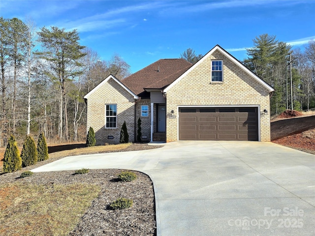 front of property with a garage