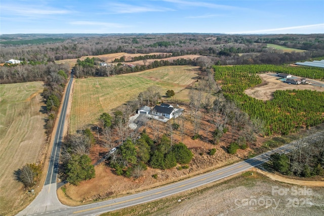 bird's eye view with a rural view