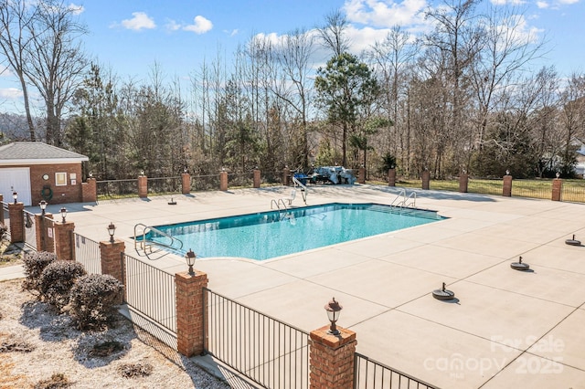 view of pool featuring a patio