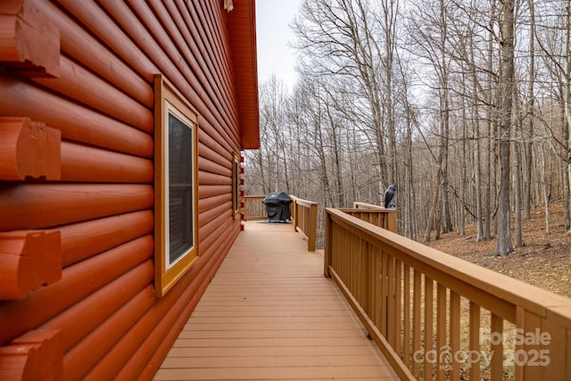 deck featuring area for grilling