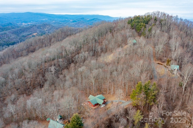 aerial view featuring a mountain view