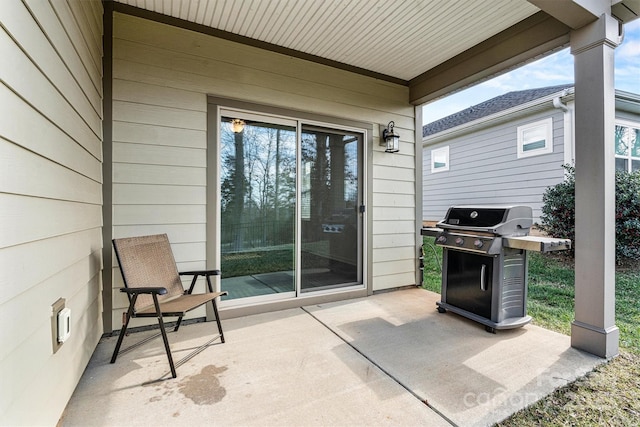 view of patio featuring area for grilling