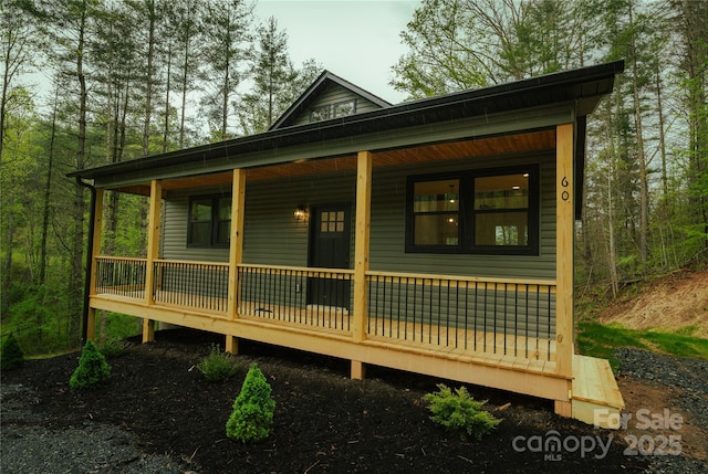 view of front of property with a porch