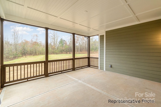 view of unfurnished sunroom