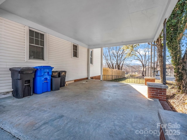 view of patio / terrace with fence