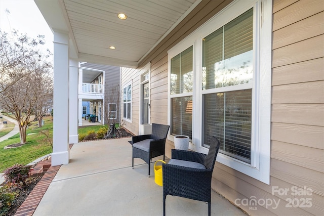 view of patio with a porch