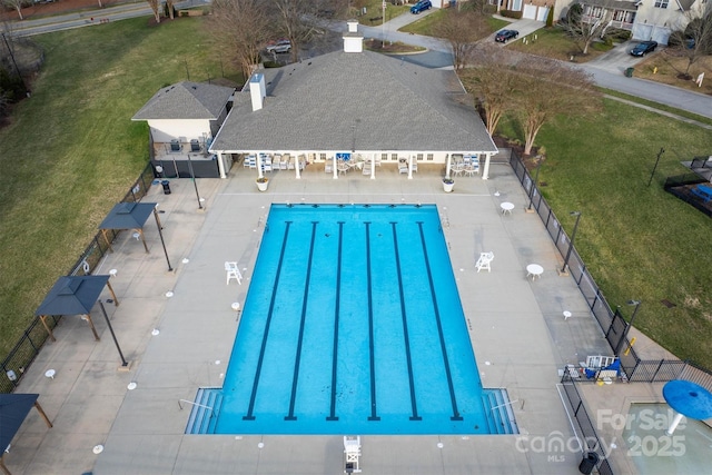 pool with a patio area