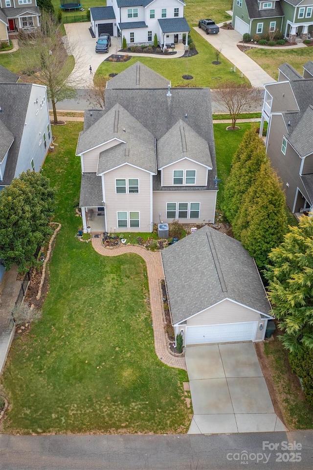 birds eye view of property featuring a residential view