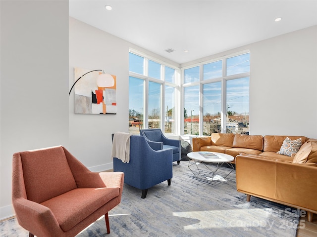 living room featuring hardwood / wood-style floors