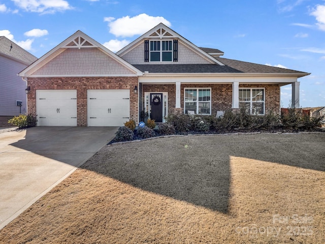 craftsman house with a garage