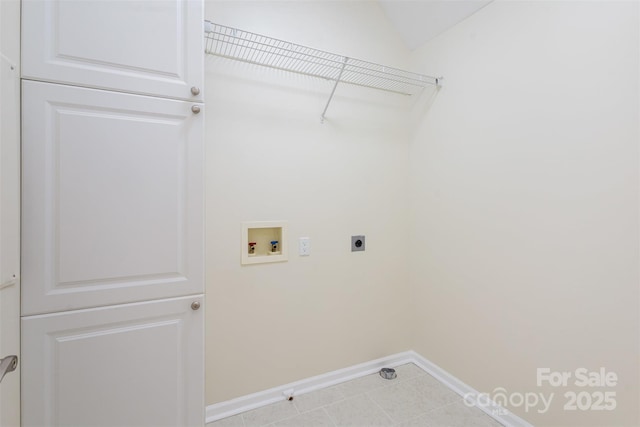 clothes washing area featuring washer hookup and electric dryer hookup