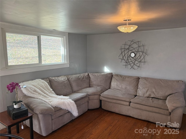 living area featuring wood finished floors