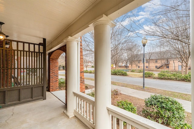 view of patio featuring covered porch