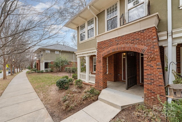 property entrance with a porch