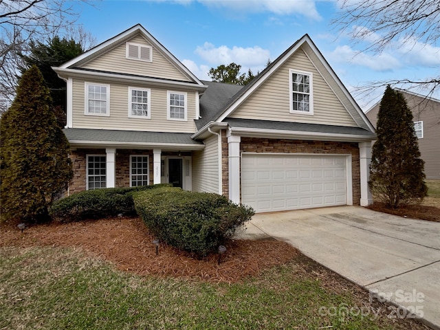 view of property with a garage